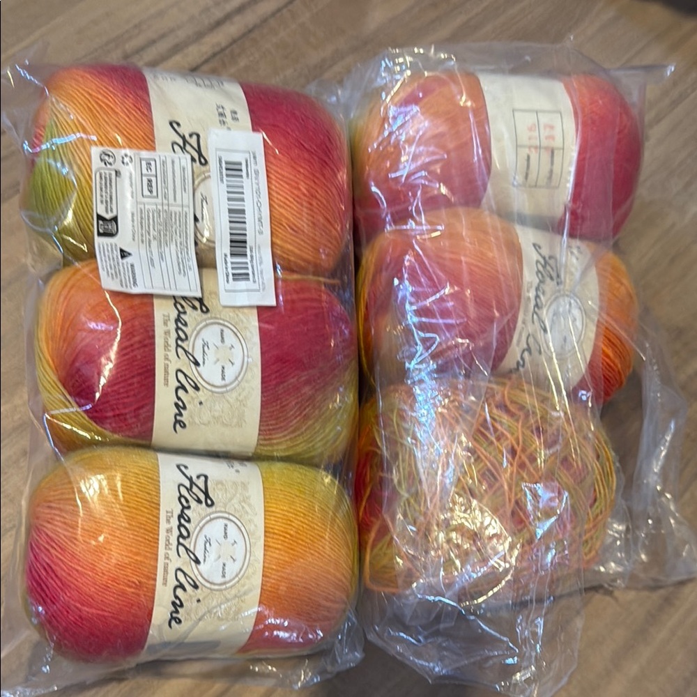 Floral Line Red and Orange Fiber Arts Yarn